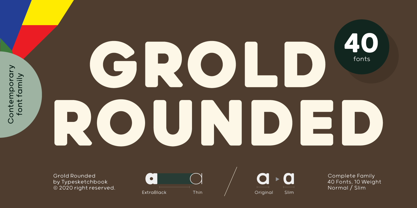 Grold Rounded Slim Semi Light Italic Font preview